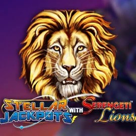 Official Jackpots logo: Stellar Jackpots with Serengeti Lions by Lightning Box Game at Spinit Casino